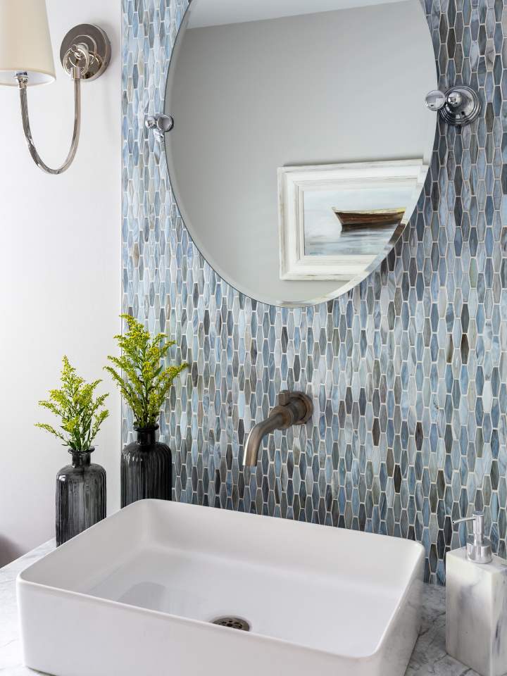 Bathroom Kitchen Floor Mission Tile, Glass Tile Wall Bathroom